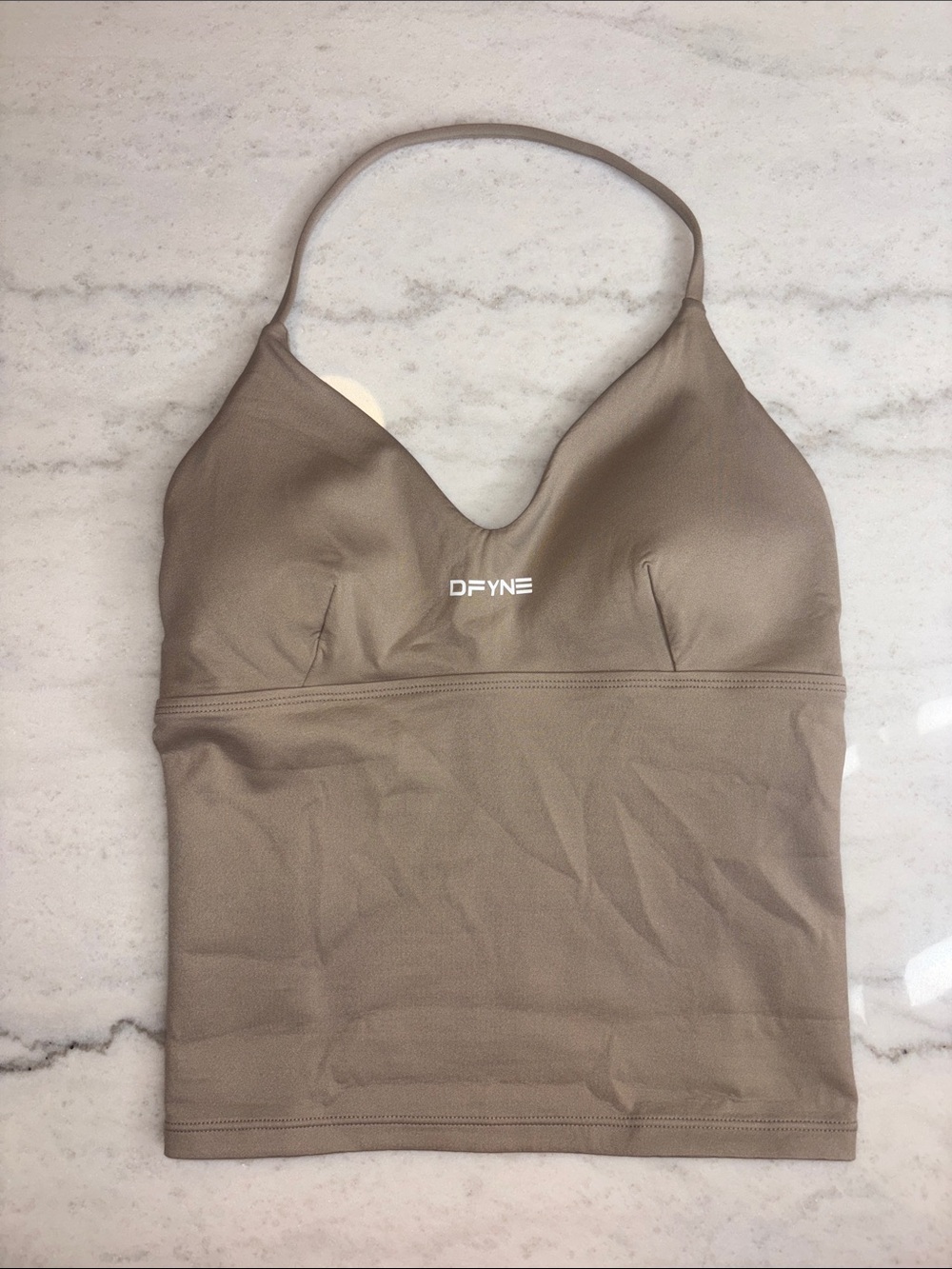DFYNE Hannah Pearson Halter Neck Longline Top OAT SMALL NWT - Picture 3 of 5